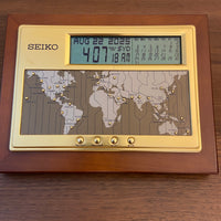 Vintage Seiko World Time Desk Clock Model QHL020B
