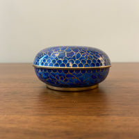 Vintage Brass Cloisonne Trinket Box