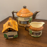 Vintage Beswick English Pottery Ware Country Cottage Teapot and Creamer Set