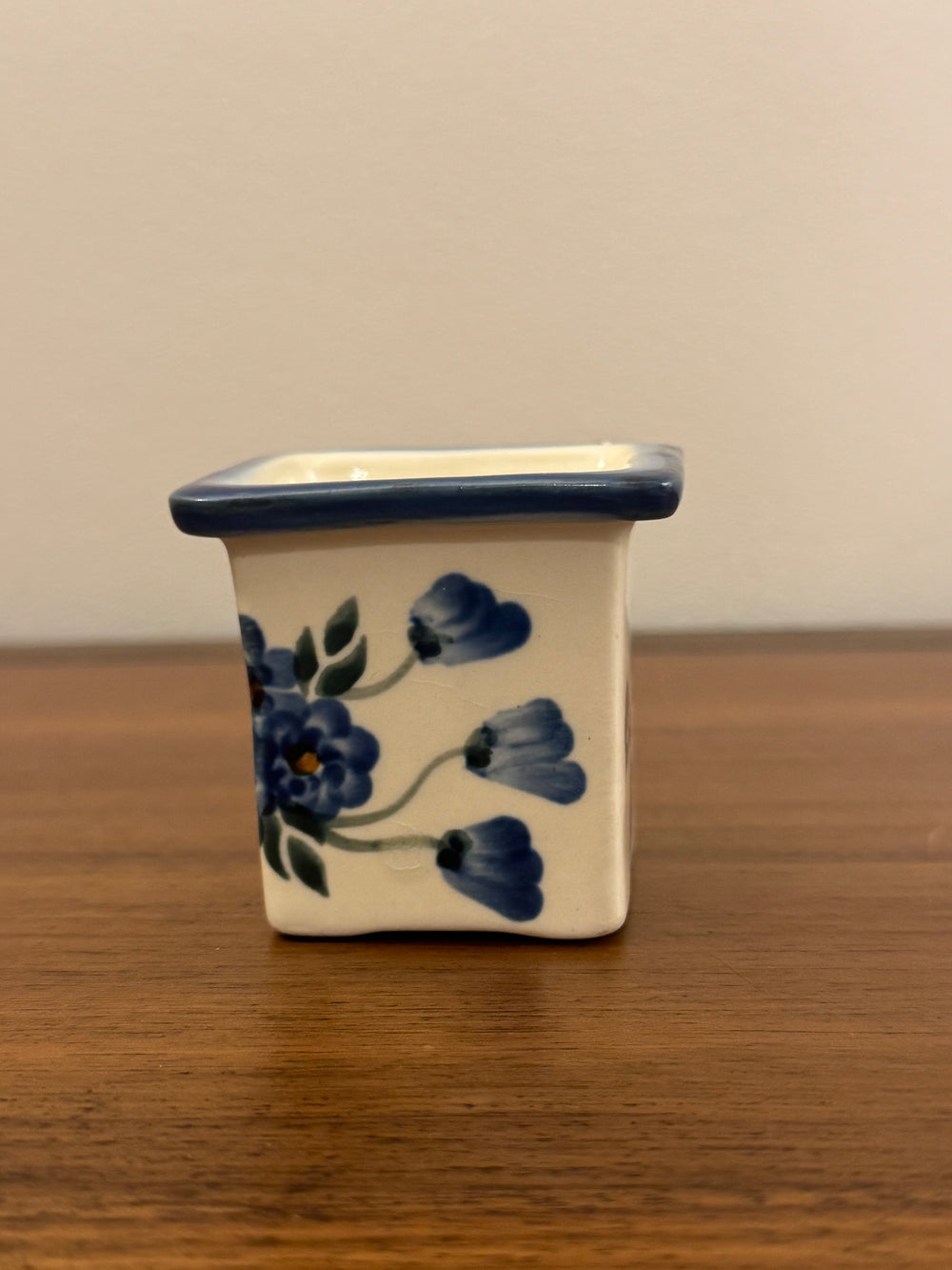 Vintage Handmade Polish Pottery Jankowski Unikat Boleslawiec Tiny Planter