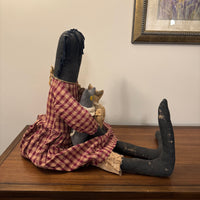 Early American Primitve Style Decor Doll with Cats