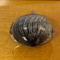 Handmade Glass Art Paperweight Snail-Shell Controlled Bubble in Clear
