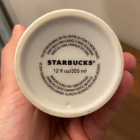 Starbucks Ceramic Porcelain Coffee Mug Tumbler 12 Oz with Lid