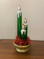 LED Illuminated Mercury-Glass Candles Christmas Holiday Decor
