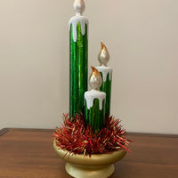 LED Illuminated Mercury-Glass Candles Christmas Holiday Decor