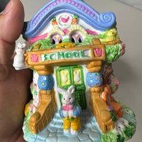 Vintage Lighted Easter Bunnies Village Set of 7