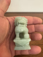 Vintage Hand Carved Green Jade Jadeite Foo Lion Foo Dog Figure
