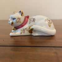 Vintage Japanese Franklin Mint Satsuma Cat Figurine 1986