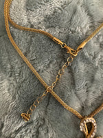 Gold Tone Crystal Rhinestone Serpent Snake Jewelry Collar Necklace
