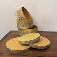 Vintage Oval Printed Embossed Cardboard Gift Box Set