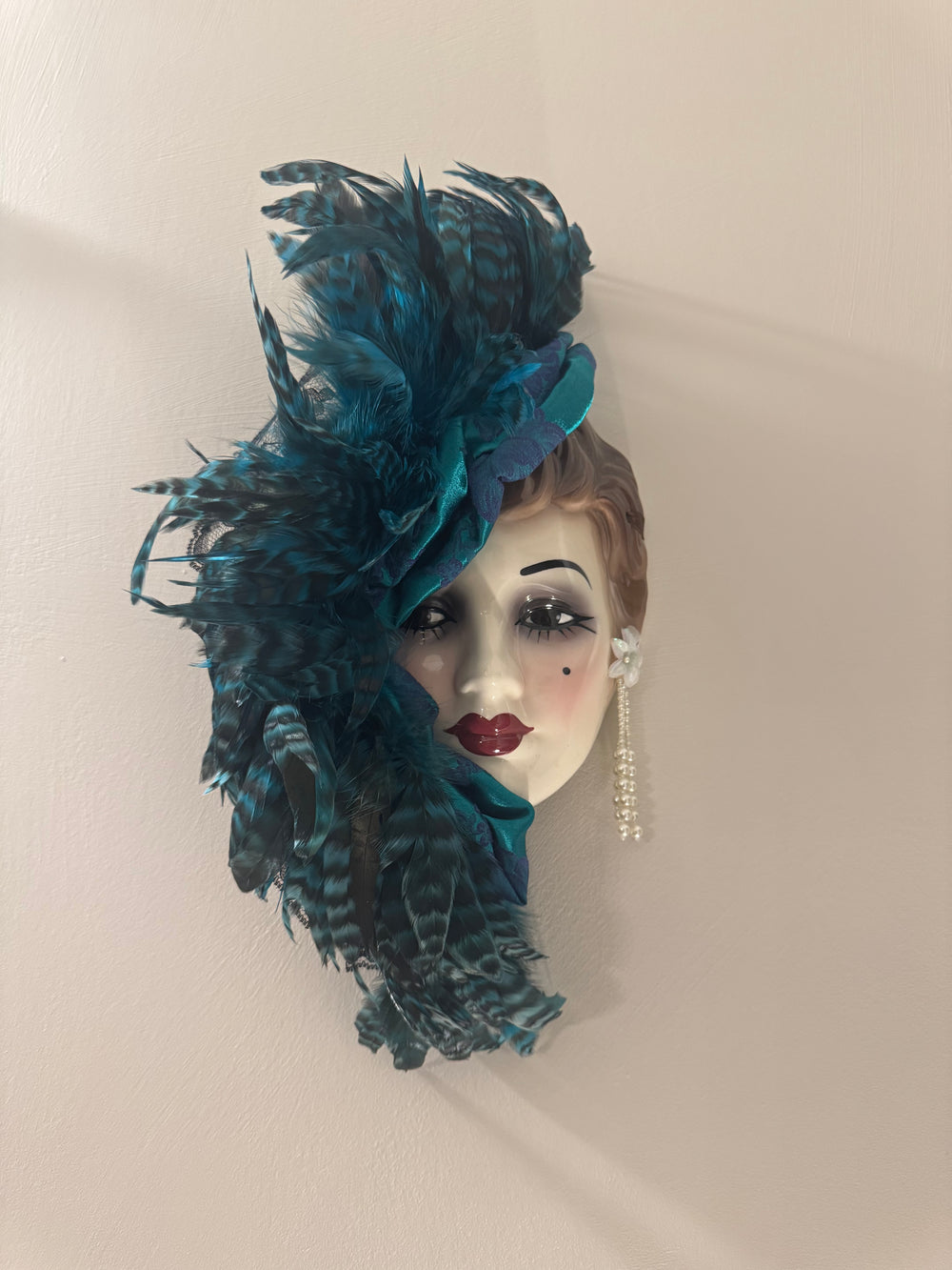 Vintage Art Deco Bohemian Style Ceramic Mask Wall Decor