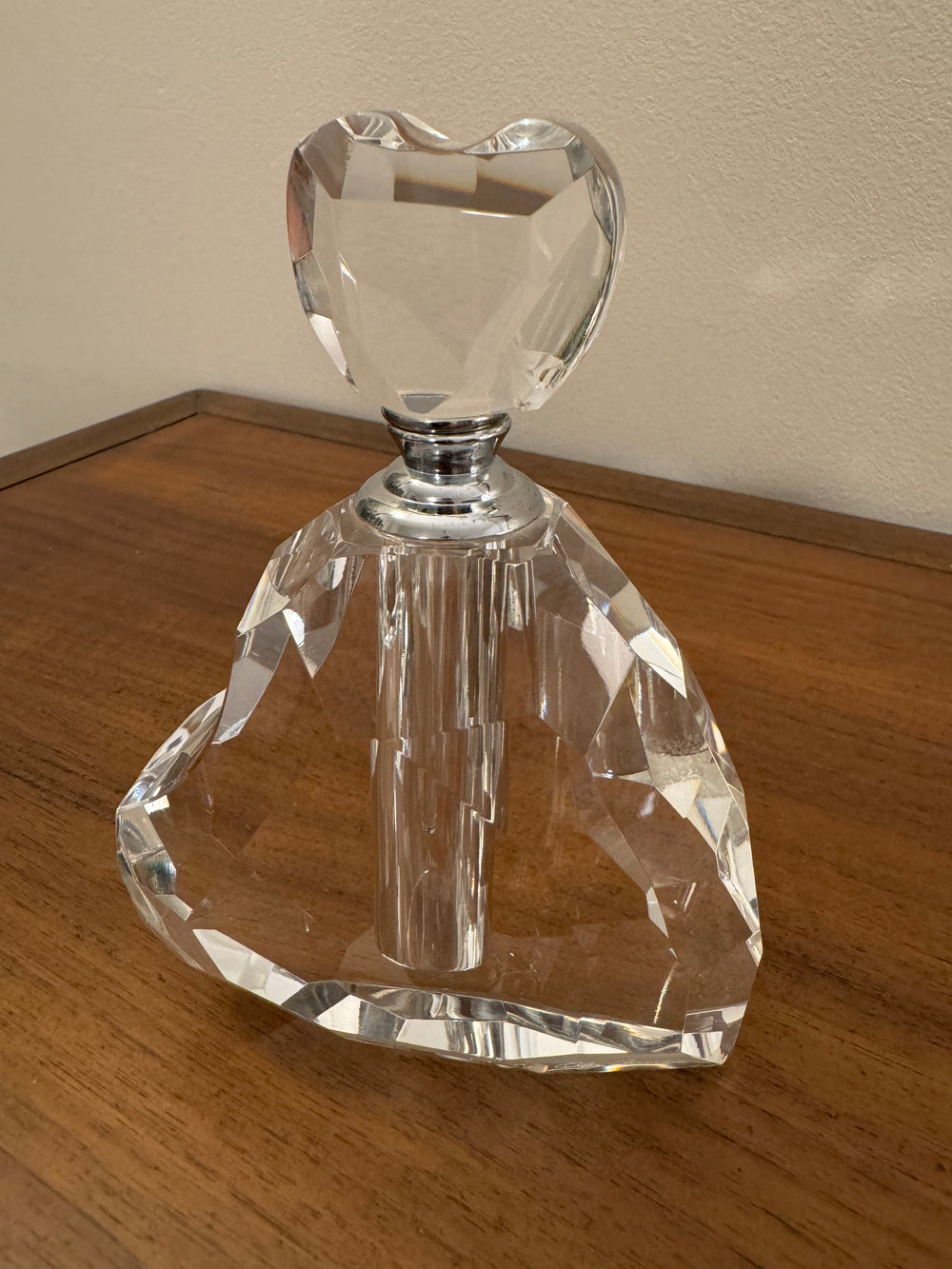 Oleg Cassini Crystal Heart Shaped Perfume Bottle