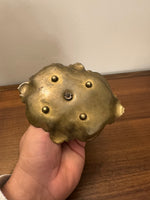 Antique Ornated Solid Brass Inkwell
