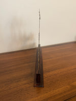 Vintage Engraved Brass Chariot with Krishna, Arjuna, and Hanuman on Wood Base
