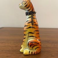 Vintage Rochard Limoges Porcelain Trinket Box Tiger