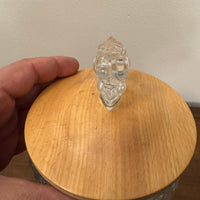 Vintage Goebel Charlottenhutte Glass Jar with Wooden Lid