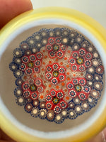 Murano Faceted Millefiori Blown Glass Handmade Paperweight
