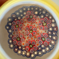 Murano Faceted Millefiori Blown Glass Handmade Paperweight