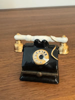 Vintage Porcelain Trinket Box Telephone Shaped
