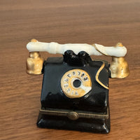 Vintage Porcelain Trinket Box Telephone Shaped