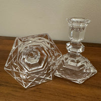 Vintage Clear Crystal Glass Candle-stick Holder