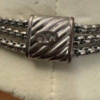 Stylish MX Silvertone Triple Strand Necklace Fashion Jewelry