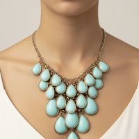 Teardrop Shaped Cascading Necklace Fashion Jewelry