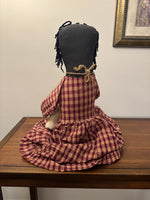Early American Primitve Style Decor Doll with Cats
