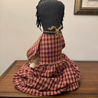 Early American Primitve Style Decor Doll with Cats