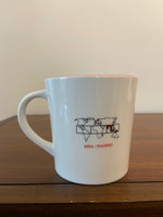 Starbucks Sumatra Stamp Coffee Mug – White Ceramic, Red & Gold Label, 15.5 oz 2006
