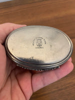 Limoges France Chanill Cat Porcelain-Pewter Trinket Box
