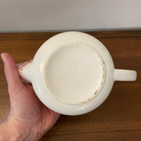 Vintage Ceramic Willow Pink Rose Transferware Teapot