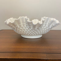 Vintage Fenton Large Hobnail Milk Glass Bowl