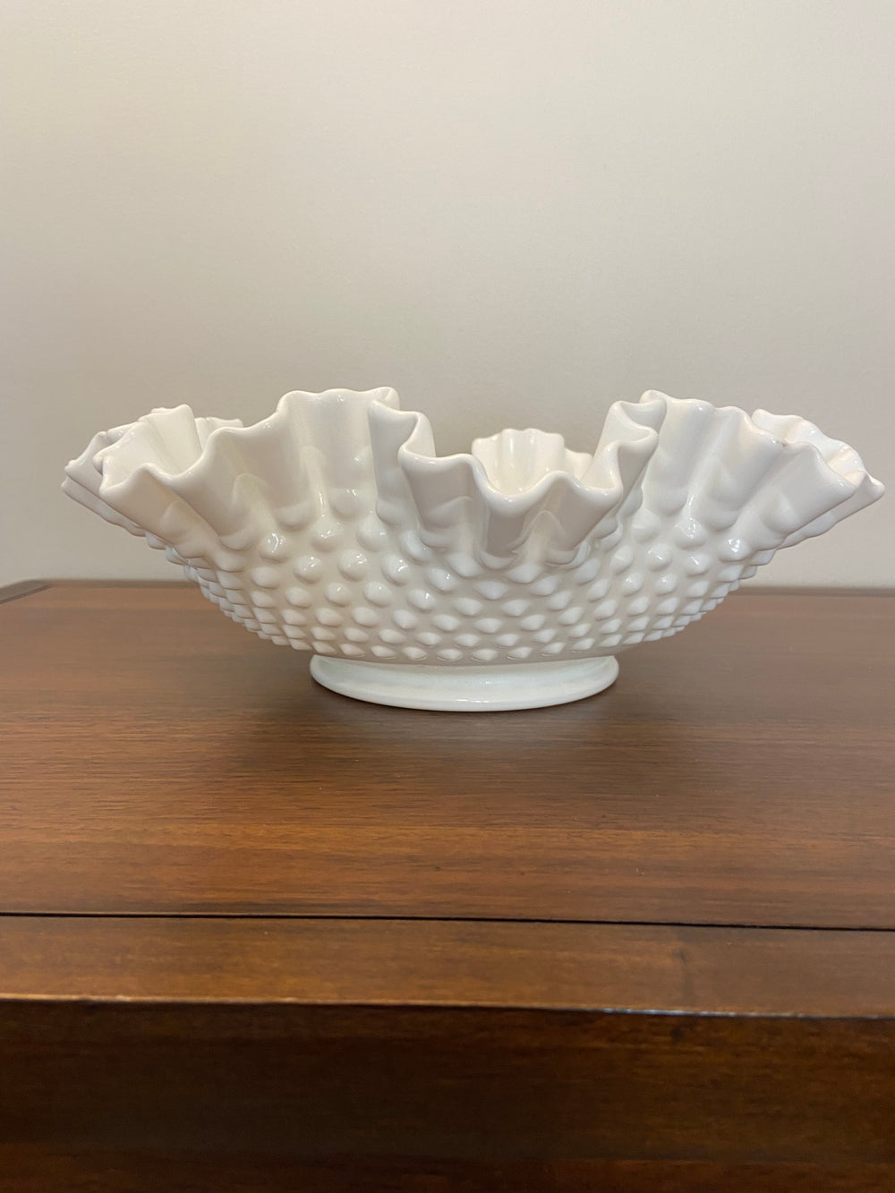 Vintage Fenton Large Hobnail Milk Glass Bowl