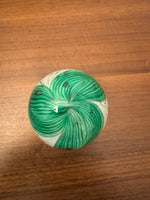 Elwood Art Glass Handmade Paperweight Green Leaves
