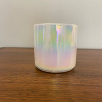 Vintage Federal Glass Iridescent Milk Glass Coffee Mug