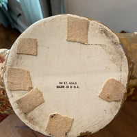 Vintage Ceramic Vase Gilded 24K Gold Luster Shell Shaped 1950s