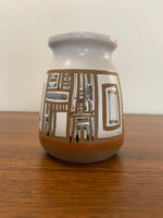 Vintage Lapid Israel Ceramic Vase MCM Geometric Design Pottery
