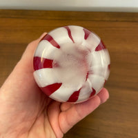 Vase Handblown Red White Pepper-Mint Glass Vase Pier1