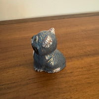 Vintage Enameled Brass Chinese Cloisonne Cat Figure