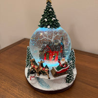Snow Globe with Red Cabin LED Musical Animated Glitter