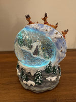 Snow Globe Santa and Sleigh Swirling LED Lighted Animated Glitter Christmas Decor
