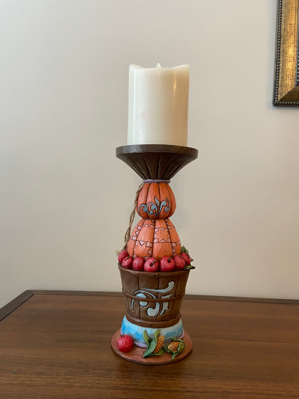 Jim Shore Pedestal Flameless Candlelight Harvest-Fall Holiday Decor