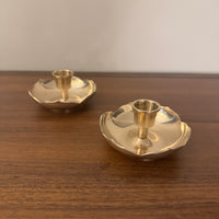 Vintage Brass Candlestick-Holder Set of 2