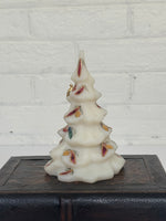 Fenton Art Satin Glass Hand-Painted Christmas Tree by B. Cumberledge
