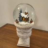 Snow Globe Christmas Decor Musical Box Windup-Operated Horse Ride