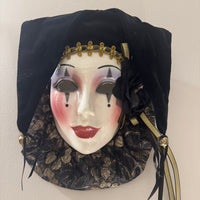 Vintage Ceramic Arlequin Jester Mask Wall Decor