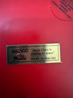 Vintage Enesco Christmas Animated Musical Box Santa Is Coming To Town
