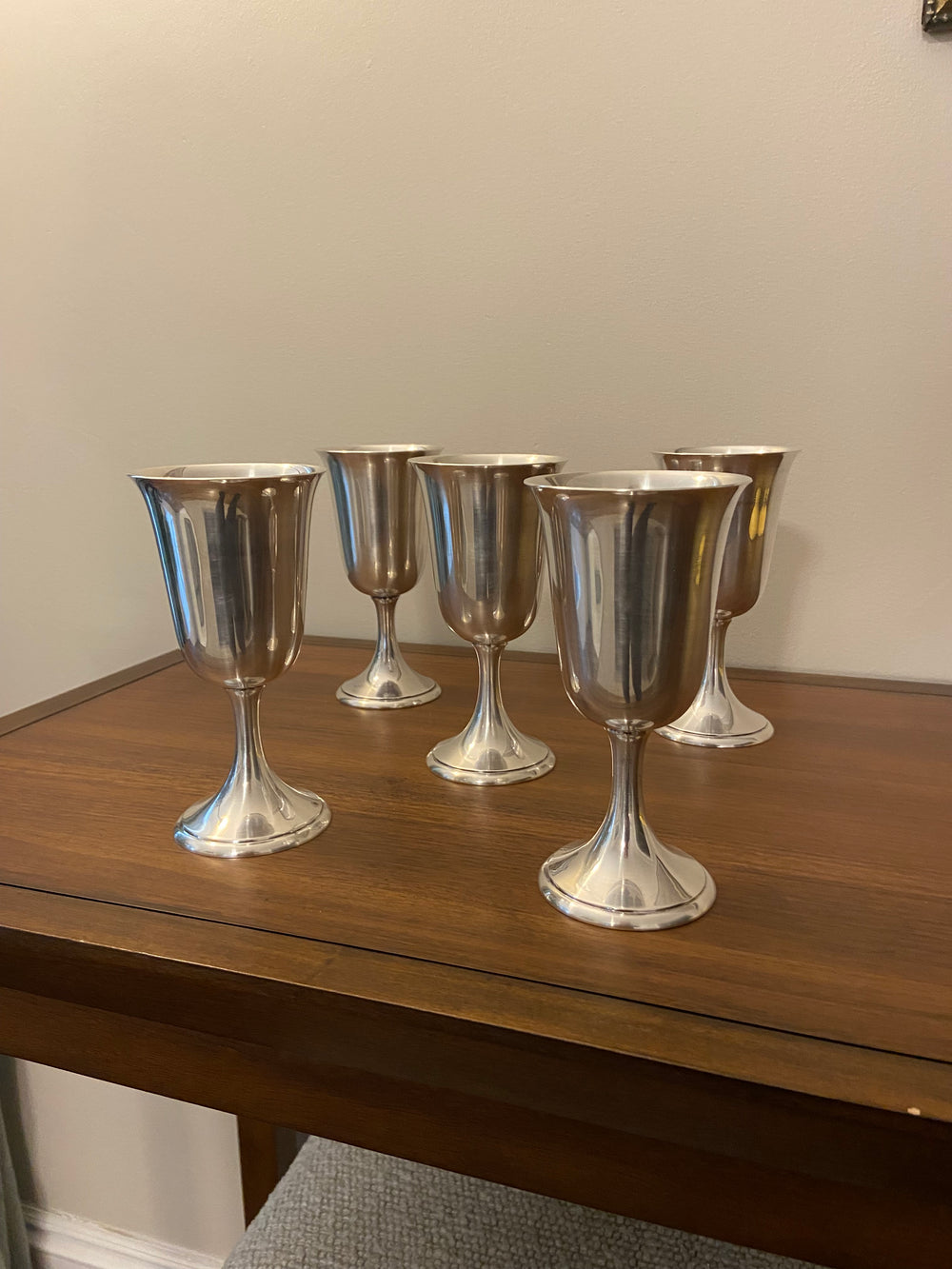 Vintage P. Ferner EPNS Silver-plated Goblets Set of 5