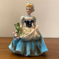 Vintage LEFTON "Olive" Lady with Vegetables Planter Vase Figurine